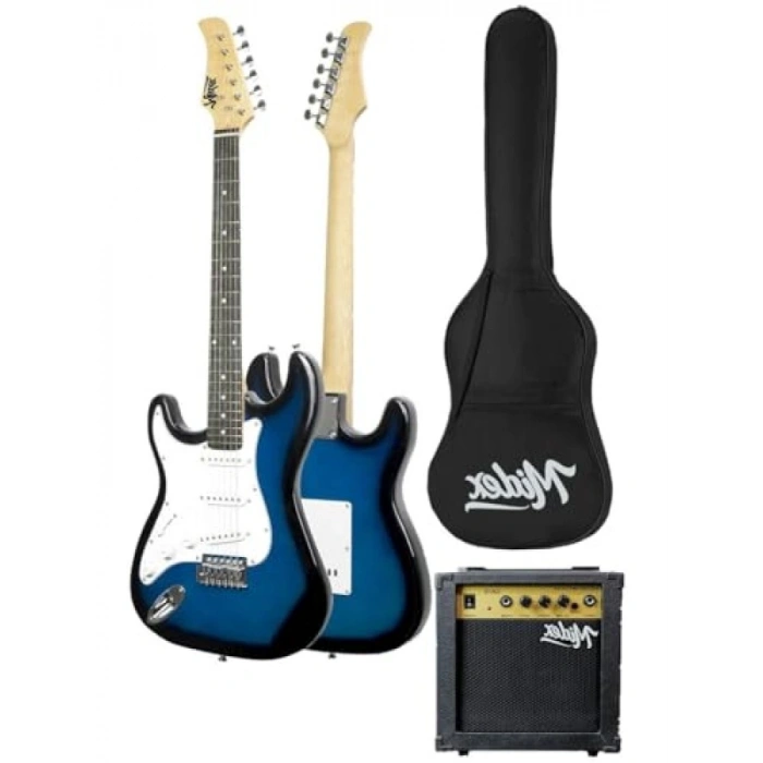 Profesyonel Amfili Elektro Gitar Seti 39 İnç Mavi