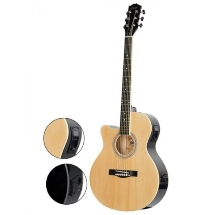 Profesyonel Elektro Akustik Gitar Seti - 4/4 Yetişkin Boy