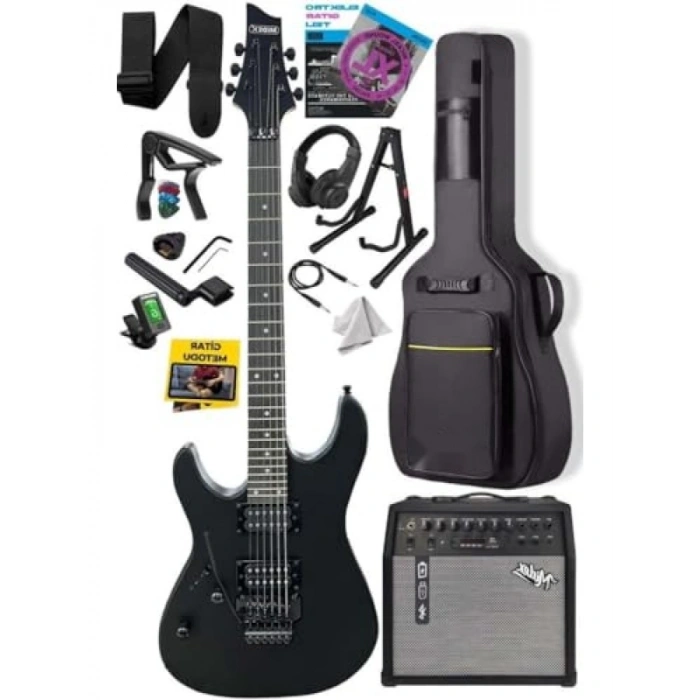 Profesyonel Elektro Gitar Seti - 50 Watt Bluetooth Amfi ile