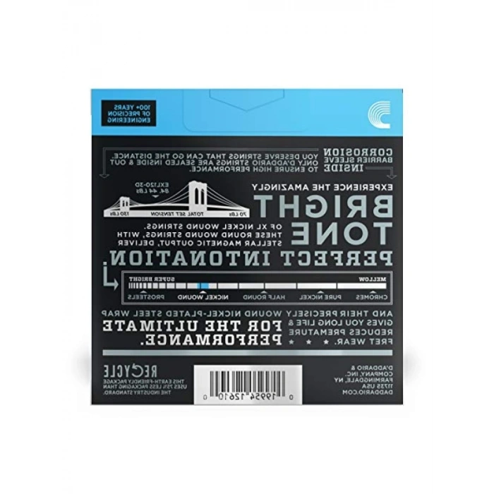 Profesyonel Elektro Gitar Tel Seti, 3lü, XL Ölçü 9-42, Nikel Kaplama