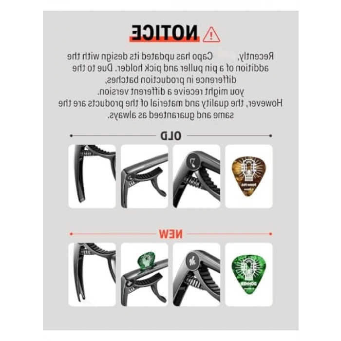 Profesyonel Gitar Capo - Akustik ve Elektro Gitarlar için