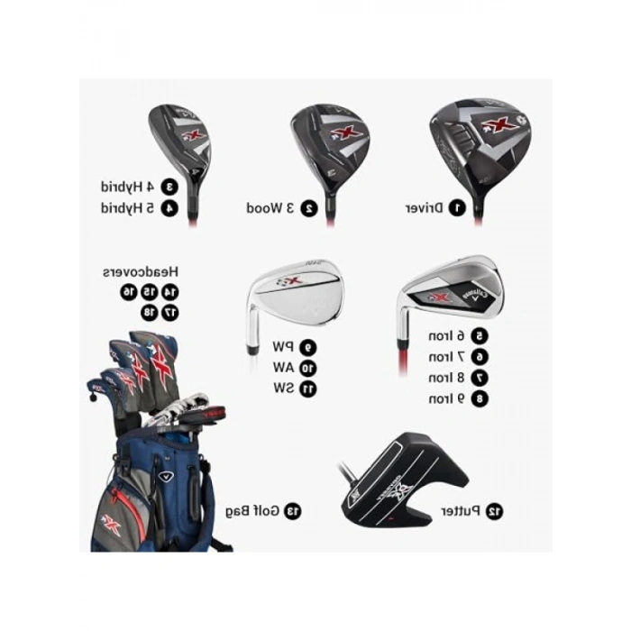 Profesyonel Golf Kulübü Seti - 13 Parça