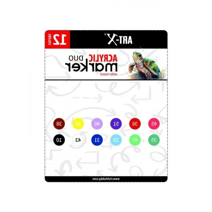 Profesyonel Kalem Seti, Çift Taraflı Akrilik Marker 12li