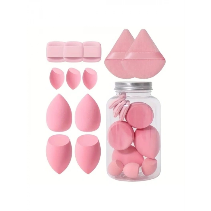 Profesyonel Makyaj Süngeri Seti - Pembe Renk