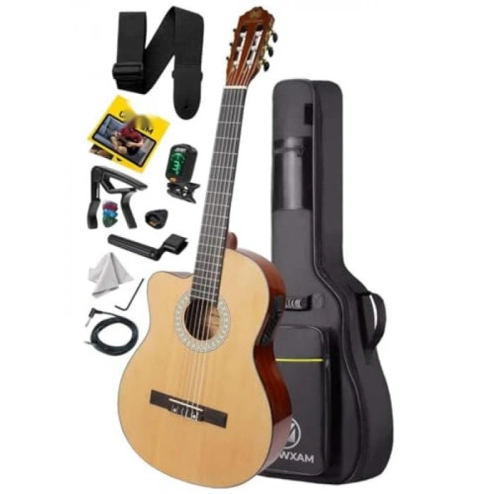 Profesyonel Masif Ağaç Elektro Klasik Gitar Seti