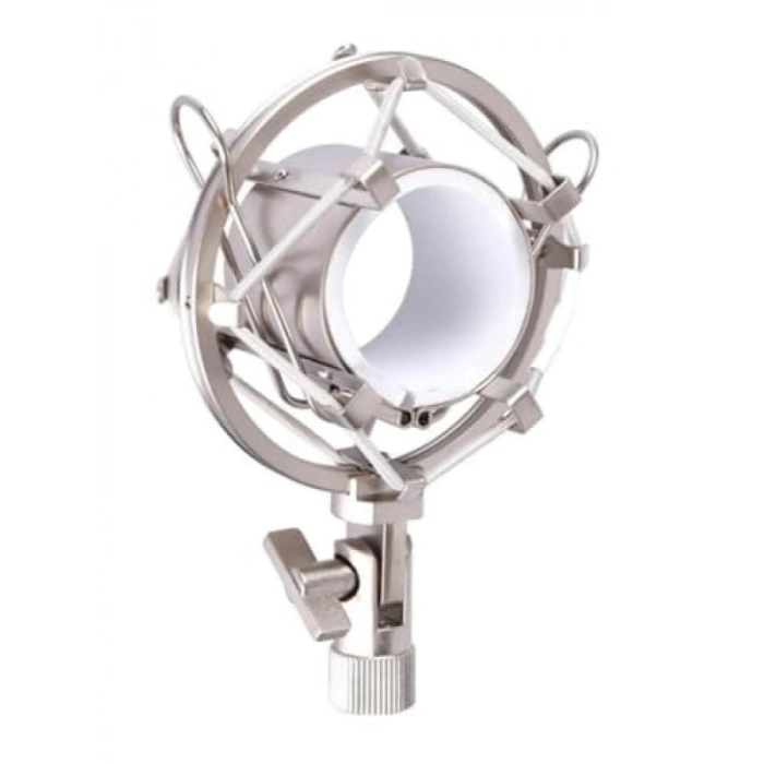 Profesyonel Stüdyo Mikrofonu için Metal Shock Mount - Gri