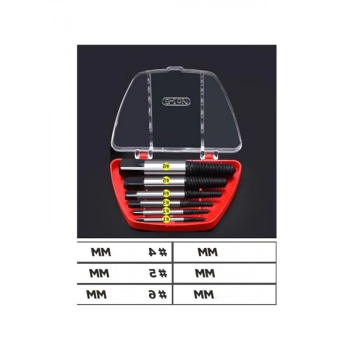 Profesyonel Vida Çıkarma Seti, Kırık Civata Çıkarıcı, 6 Parça