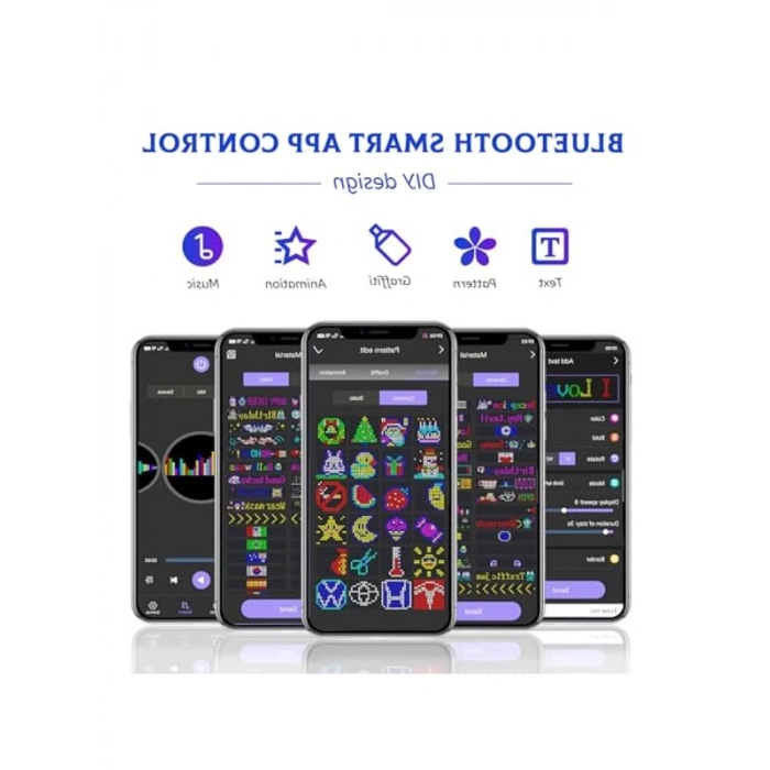 Programlanabilir LED İşaretler, Bluetooth Kontrol, 60 cm