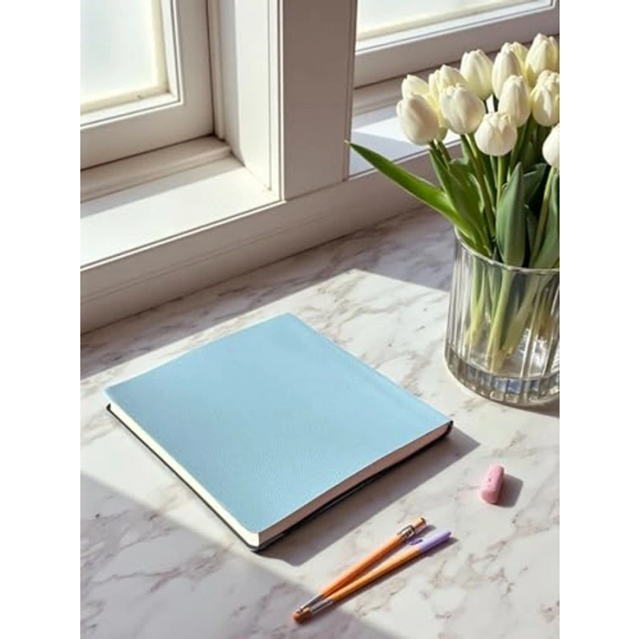 PU Deri 16.5x16.5 cm Çizgisiz Not Defteri, 96 Yaprak