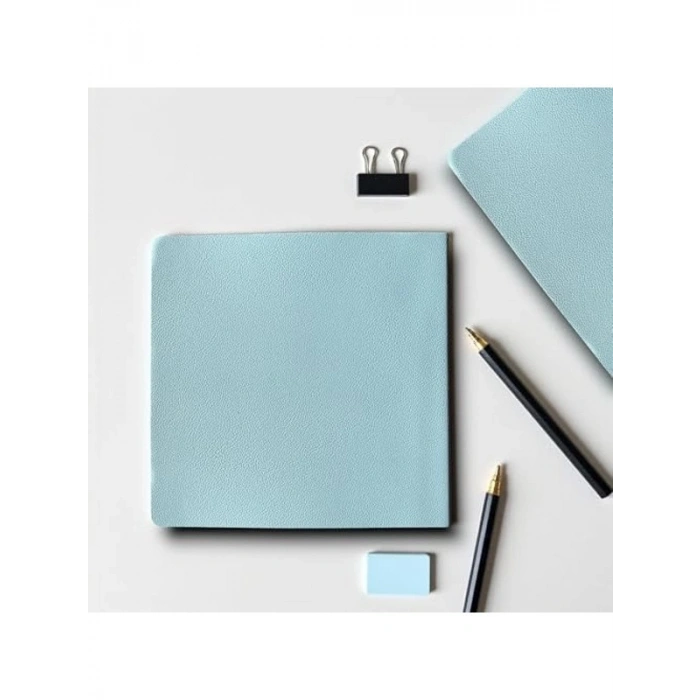 PU Deri 16.5x16.5 cm Çizgisiz Not Defteri, 96 Yaprak
