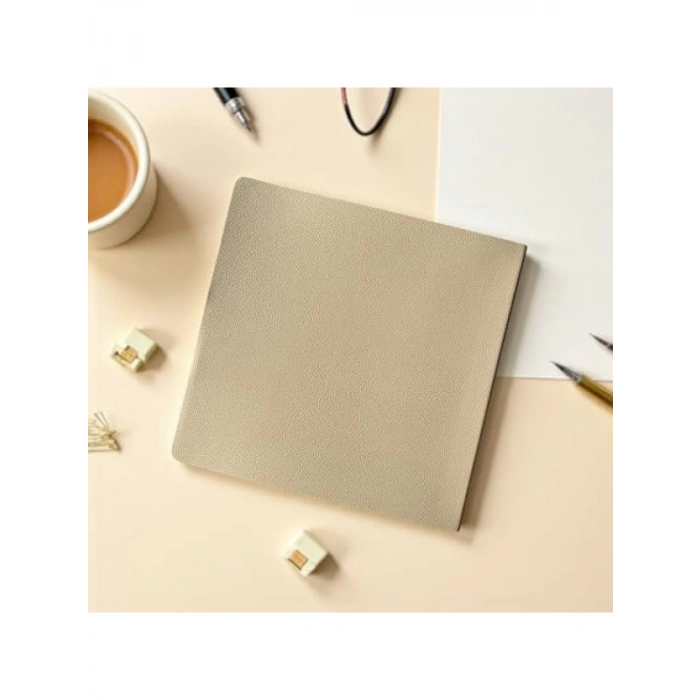 PU Deri Çizgisiz Not Defteri - 16,5x16,5 cm