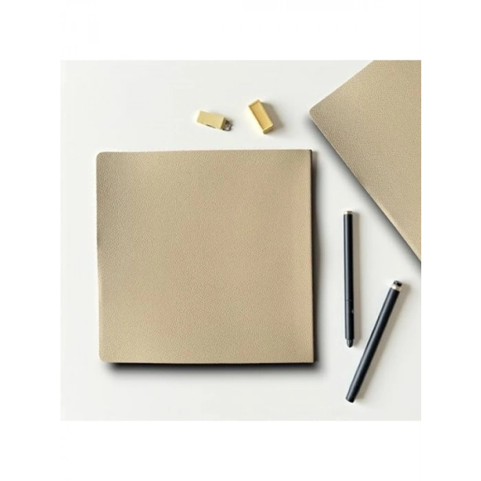 PU Deri Çizgisiz Not Defteri - 16,5x16,5 cm