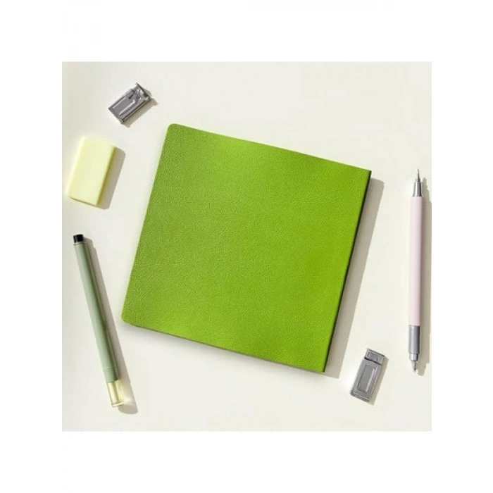 PU Deri Çizgisiz Not Defteri - 16,5x16,5 cm, 96 Yaprak