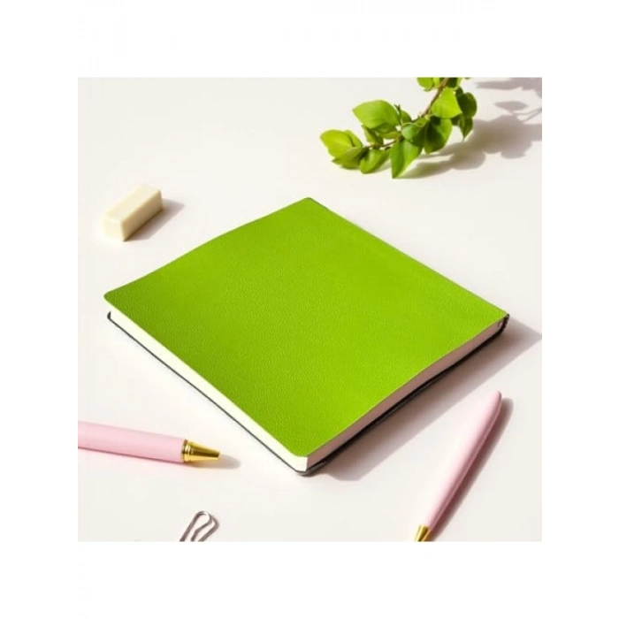 PU Deri Çizgisiz Not Defteri - 16,5x16,5 cm, 96 Yaprak