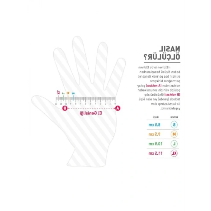 Pudrasız Nitril Eldiven - Mavi Renk, 100lü Paket (L)