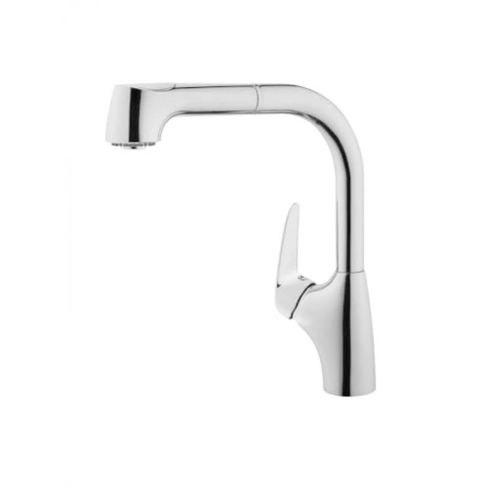 Pull-Out Eviye Bataryası, El Duşlu Krom Renkli Model