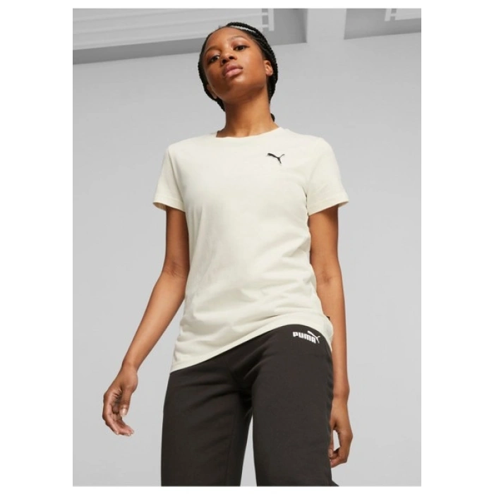 Puma Better Essentials Kadın Ekru Yuvarlak Yaka Tişört