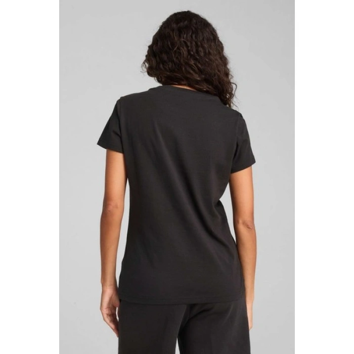 Puma ESS SCRIPT Tee Siyah Kadın Kısa Kol T-Shirt