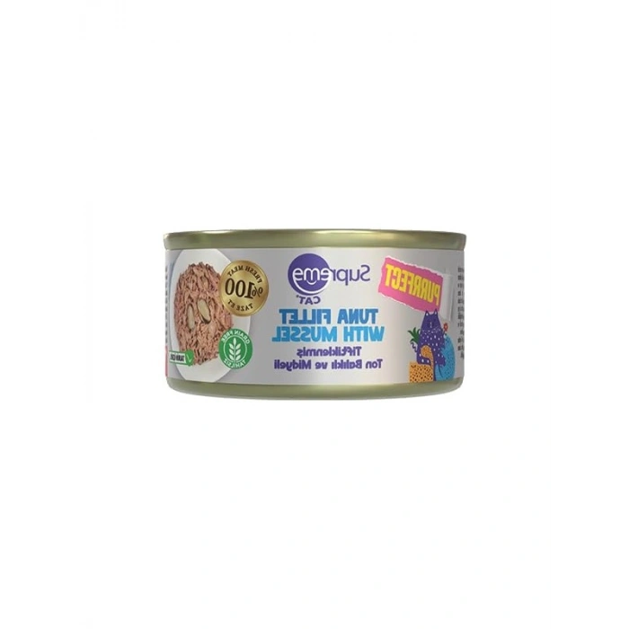 Purrfect Ton Balıklı & Midyeli Yaş Kedi Maması 70 gr Tiftiklenmiş Tahılsız Konserve