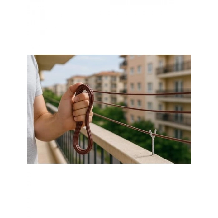 PVC Kaplamalı 10 Metre Çelik Çamaşır İpi (2li Set)