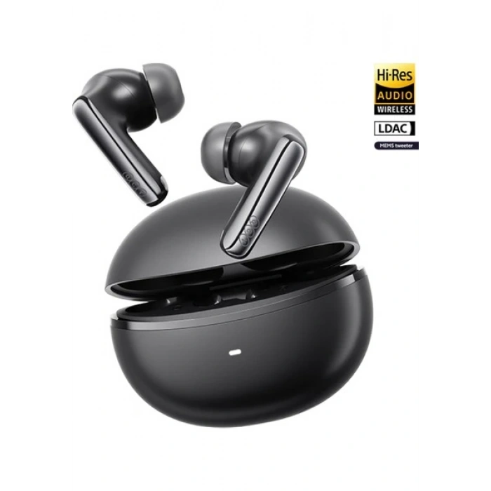 Qcy Melobuds N70 Bluetooth Kulaklık 6.0 - Kablosuz Şarj - Hi-Res-LDAC- Mems Tweeter-FastPair-Çift Cihaz Siyah