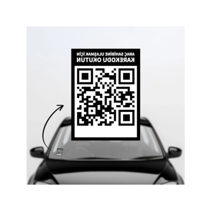 QR Kodlu Akıllı Araç Etiketi - İçten Yapıştırmalı Cam Etiket