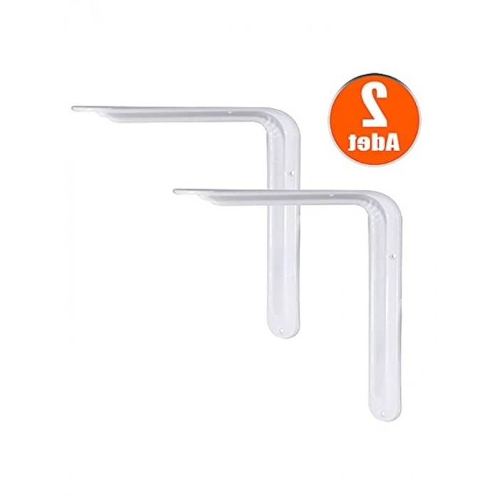 Raf Altı Ayak, L Demir Montaj Aparatı, Beyaz, 2 Adet