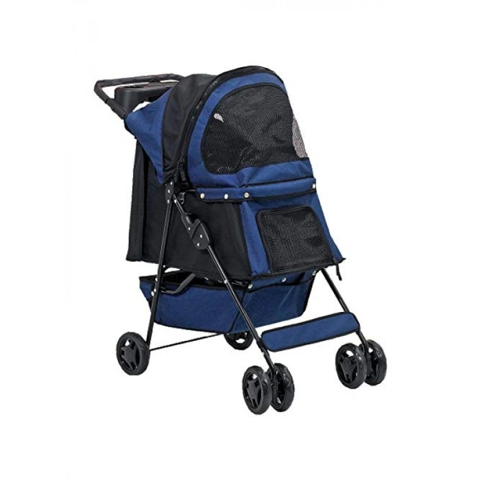 Rahat Kullanım Sunan Mavi Köpek Arabası (68x46x100 Cm)