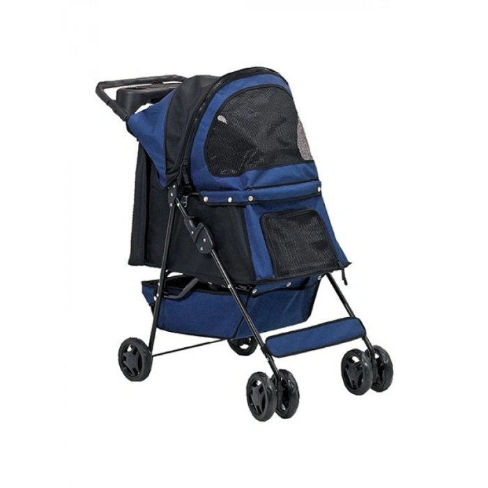 Rahat Kullanım Sunan Mavi Köpek Arabası (68x46x100 Cm)