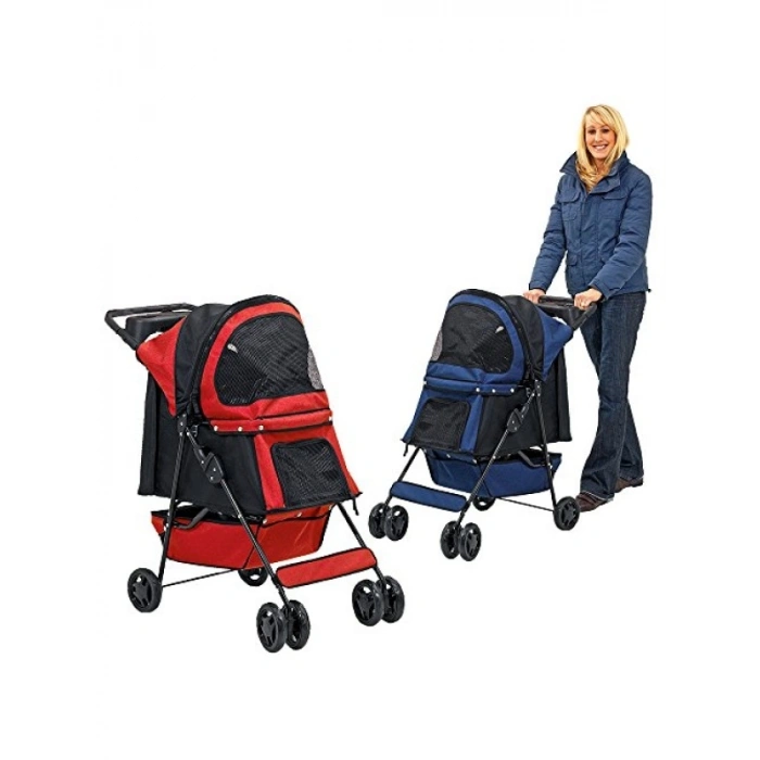 Rahat Kullanım Sunan Mavi Köpek Arabası (68x46x100 Cm)