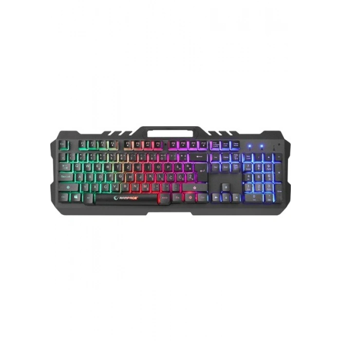 Rampage KB-R57 X-JAMMER Gökkuşağı Aydınlatmalı USB LC Layout Gaming Oyuncu Klavyesi