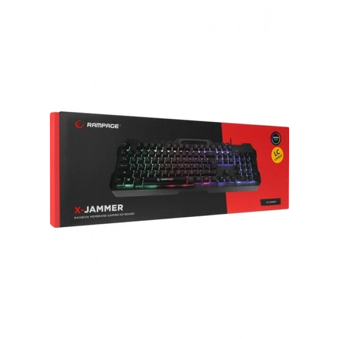 Rampage KB-R57 X-JAMMER Gökkuşağı Aydınlatmalı USB LC Layout Gaming Oyuncu Klavyesi