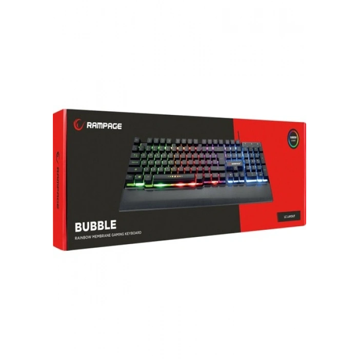 Rampage KB-R66 Bubble USB Gökkuşağı Aydınlatmalı Lc Layout Multimedia Gaming Klavye