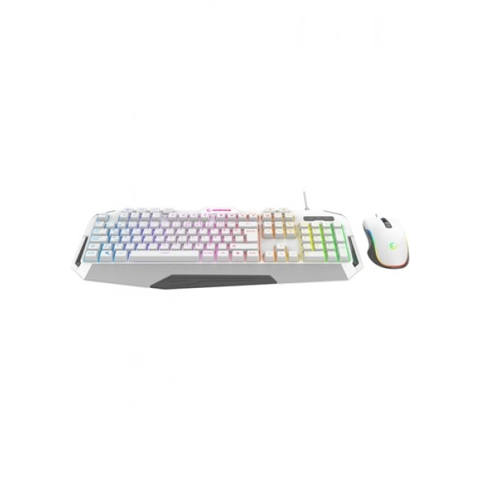 Rampage Km-34 Glare Beyaz USB Rgb Aydınlatmalı Q 12800 Dpı Mouse Gaming Oyuncu Klavye Set