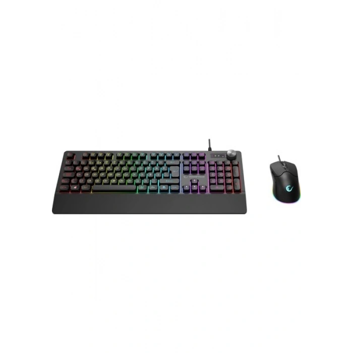 Rampage KM-9858 JAZZY V2 Siyah Usb RGB Aydınlatmalı Q 12800 DPI Mouse Gaming Oyuncu Klavye Mouse Set