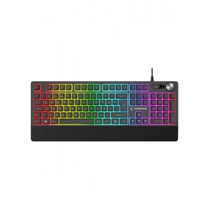 Rampage KM-9858 JAZZY V2 Siyah Usb RGB Aydınlatmalı Q 12800 DPI Mouse Gaming Oyuncu Klavye Mouse Set
