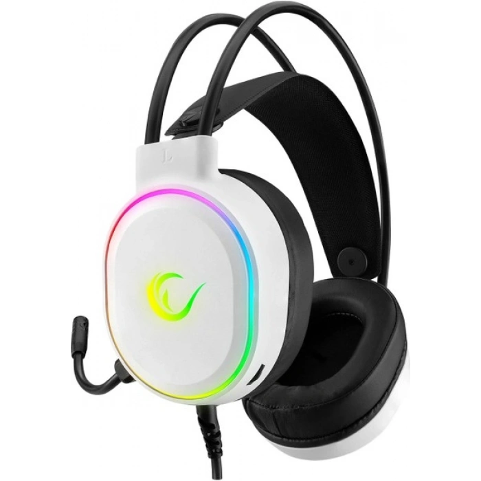 Rampage ROGUE Beyaz USB 7.1 Surround RGB Ledli Gaming Oyuncu Mikrofonlu Kulaklık