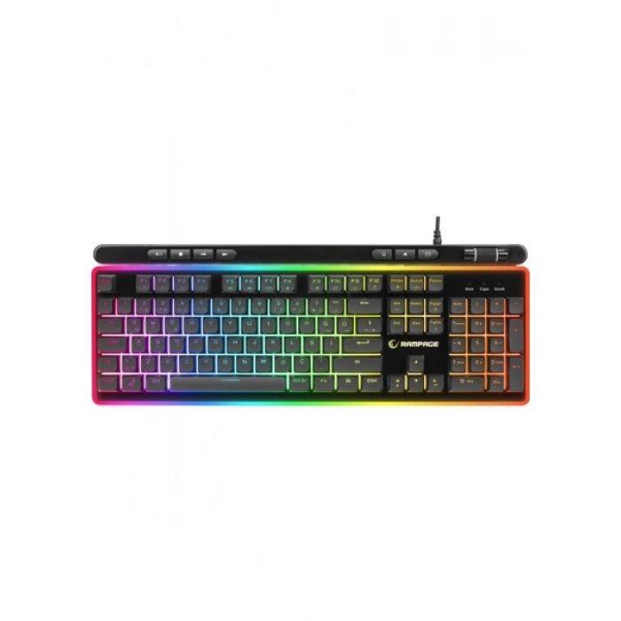 Rampage SHINE K14 Siyah USB RGB Backlight Membrane Gaming Oyuncu Klavye