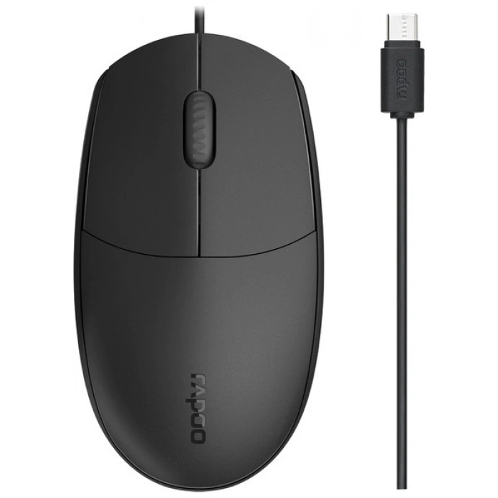 Rapoo N100C Kablolu Optik Mouse Siyah