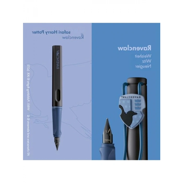 Ravenclaw Temalı Ergonomik Dolma Kalem - Mat Siyah Gövde