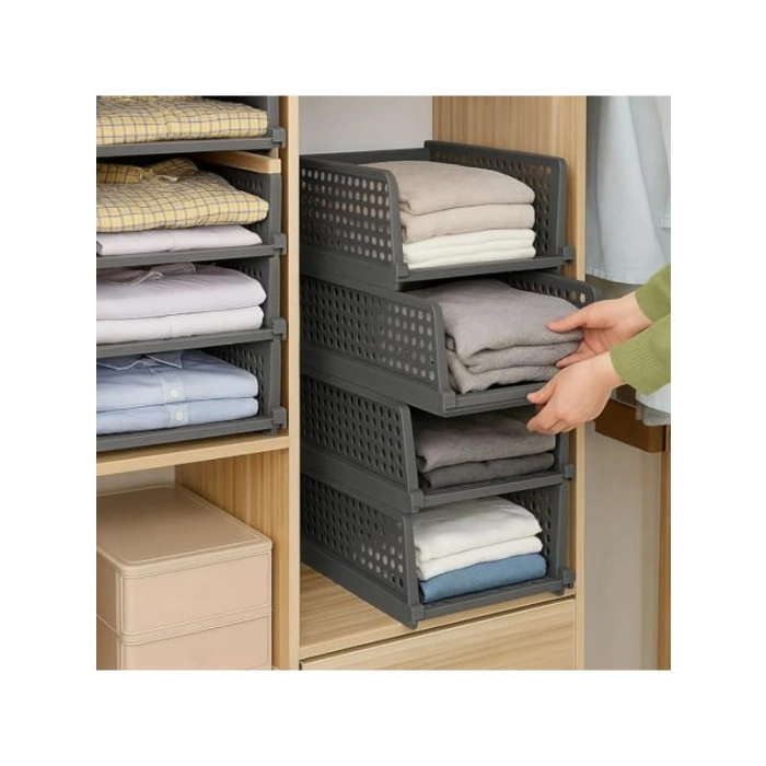 Raylı Elbise Dolap İçi Organizer, 3lü Set ile Üst Üste Dizilebilir Tasarım
