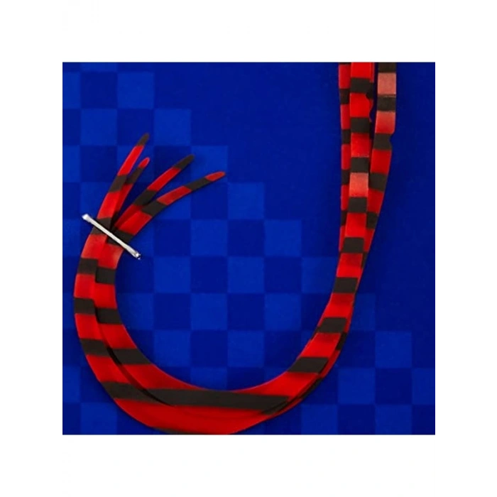 Red Back Single Curly Tai Rubber Nectie TMN-C&S #006 Red Zebra