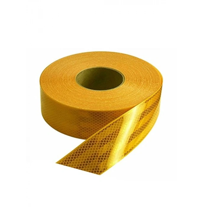 Reflektörlü Fosforlu İkaz Bandı 5 Metre Sarı