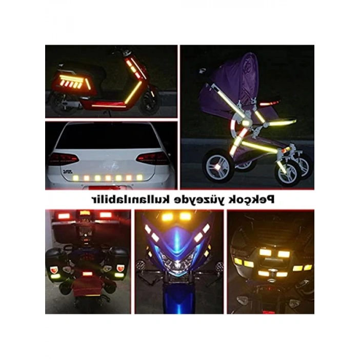 Reflektörlü Fosforlu Şerit Bant - Kırmızı (1 METRE)