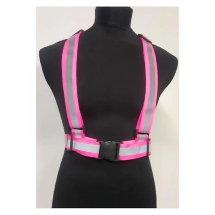 Reflektörlü Pembe Motorcu Yeleği - Scooter ve Bisiklet İçin