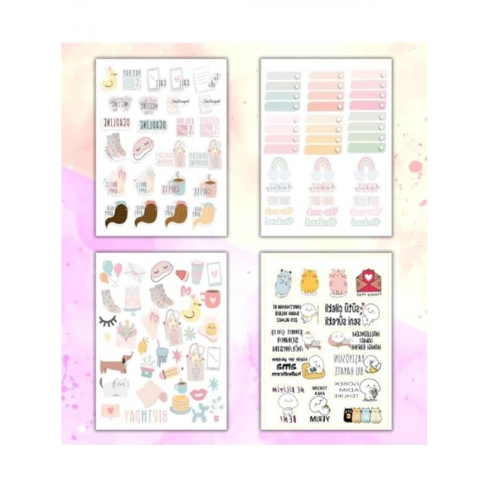 Rengarenk Sticker Kitabı, 24x17 cm 16 Sayfa