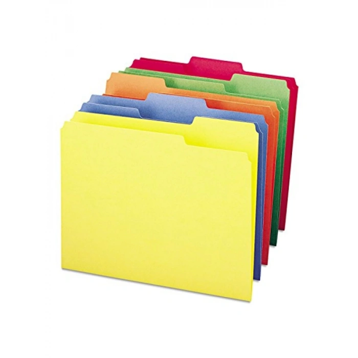 Renkli 1/3 Kesim Dosya Klasörü, A4 Boyut, 100 Adet