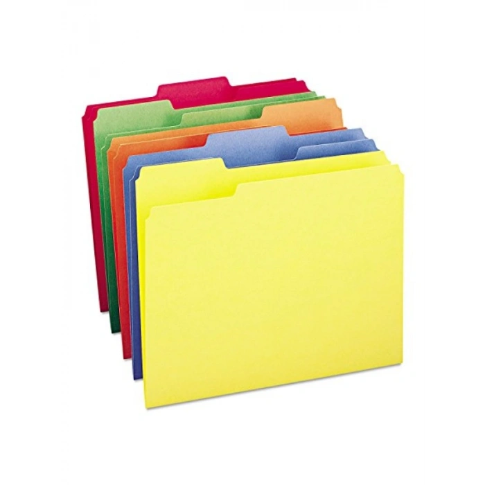 Renkli 1/3 Kesim Dosya Klasörü, A4 Boyut, 100 Adet