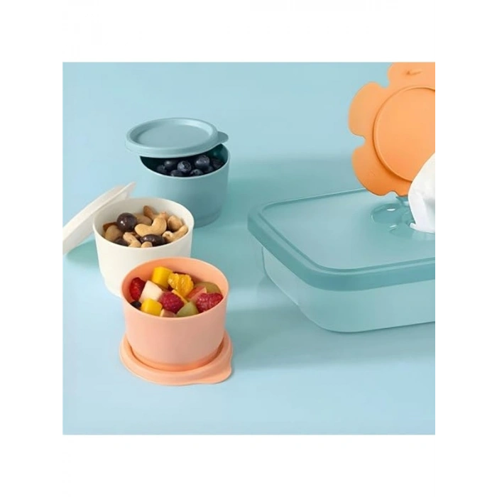 Renkli 120 ml Buzdolabı Saklama Kabı Seti, 3lü Paket