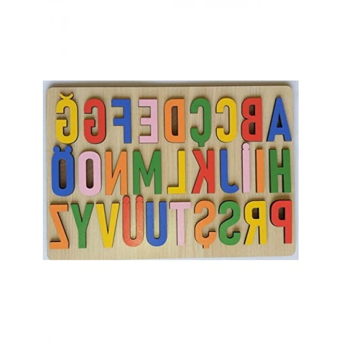 Renkli Ahşap Alfabe Bul Tak Oyunu